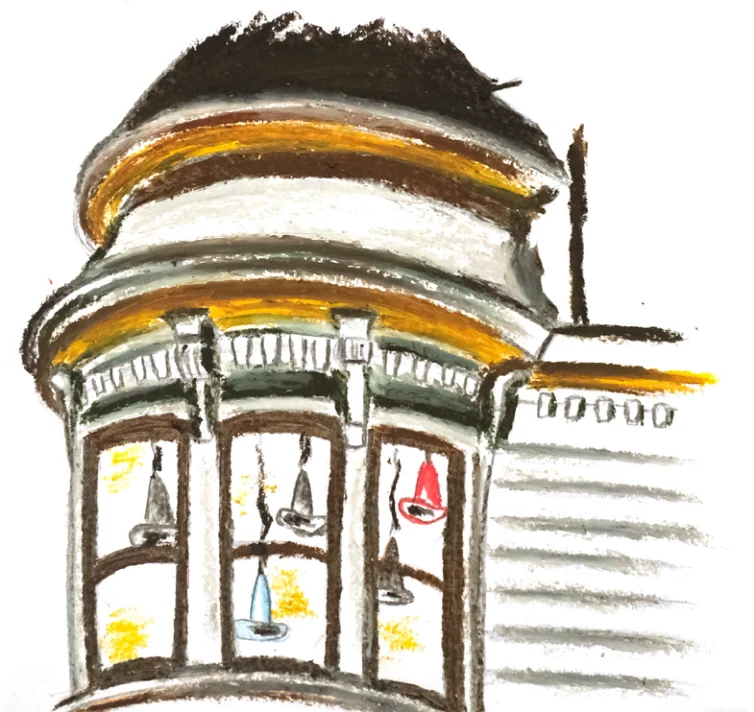 Illustration of a San Francisco apartment building.