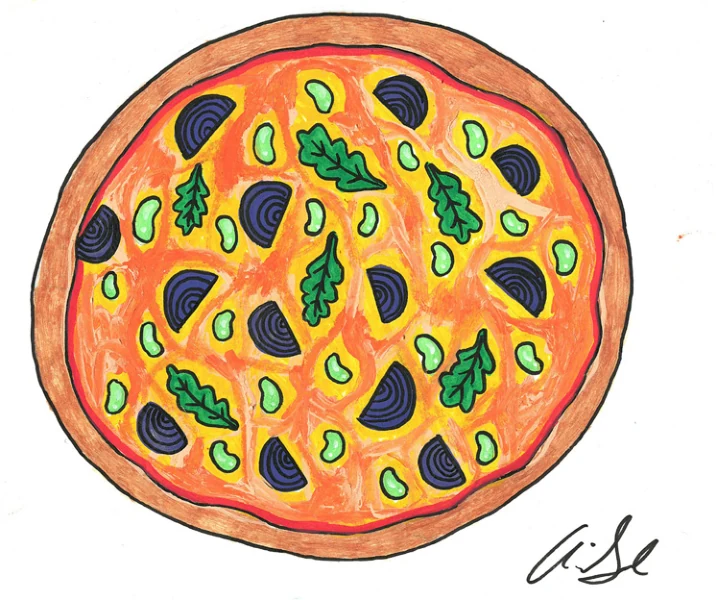 Pizza illustration, as printed