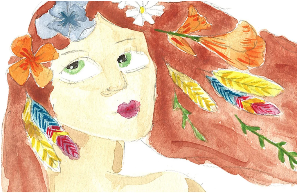 Wild Feather mural illustration, as printed