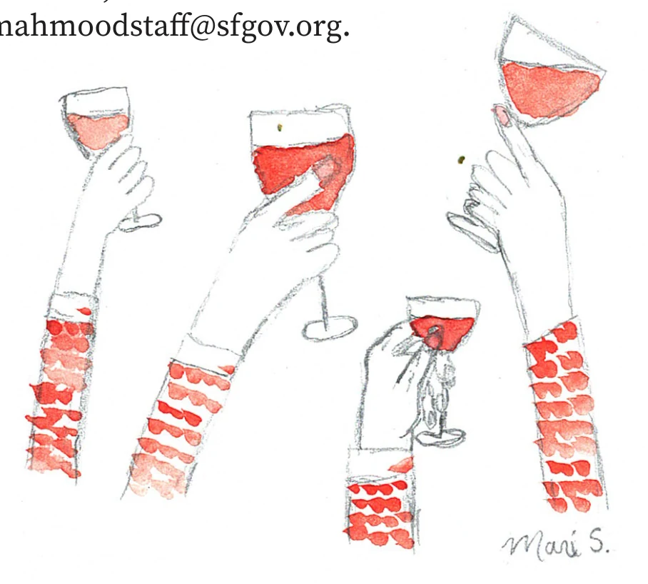 Wine-glasses illustration, as printed