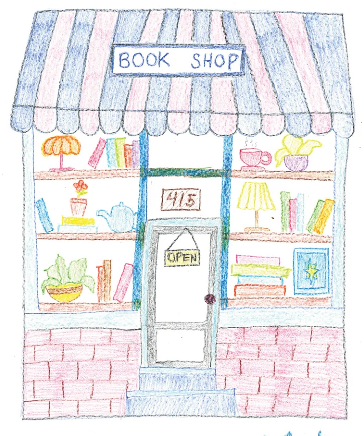 Bookshop illustration, as printed